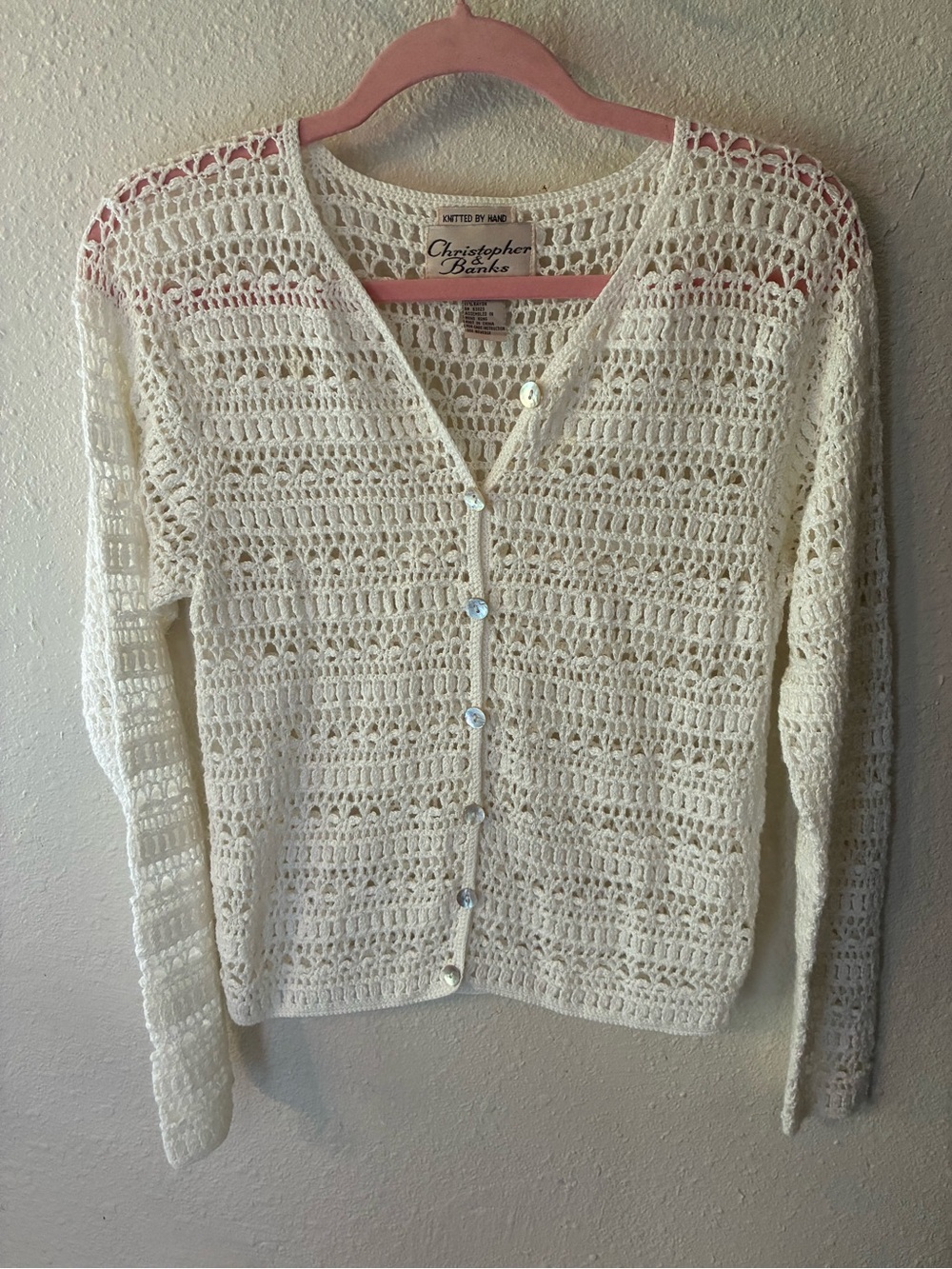 Christopher & Banks Hand Knit Cardigan Sweater